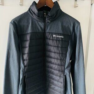 Columbia Men's Hybrid Quilted Full-Zip Jacket, Gray/Black, Large